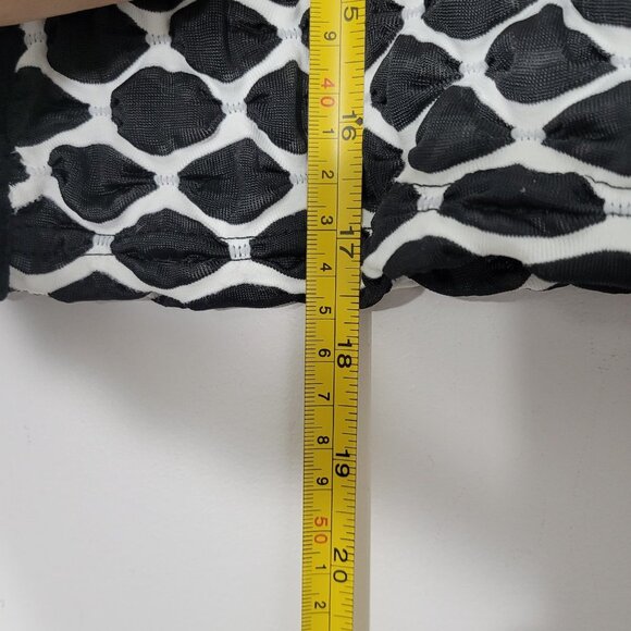 X:S Clothing Black & White Patterned Round Neck Long Sleeve Hook & Loop Top - Picture 6 of 7